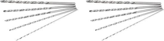 Set di Forbici a Steel Extra Lunghezza - 10 Pezzi - Diametro 2 Mm/3 Mm/35 Mm/4 Mm/5 Mm - Lunghezza 150 Mm ~ 160 Mm - Applicazioni su Metallo e Legno.