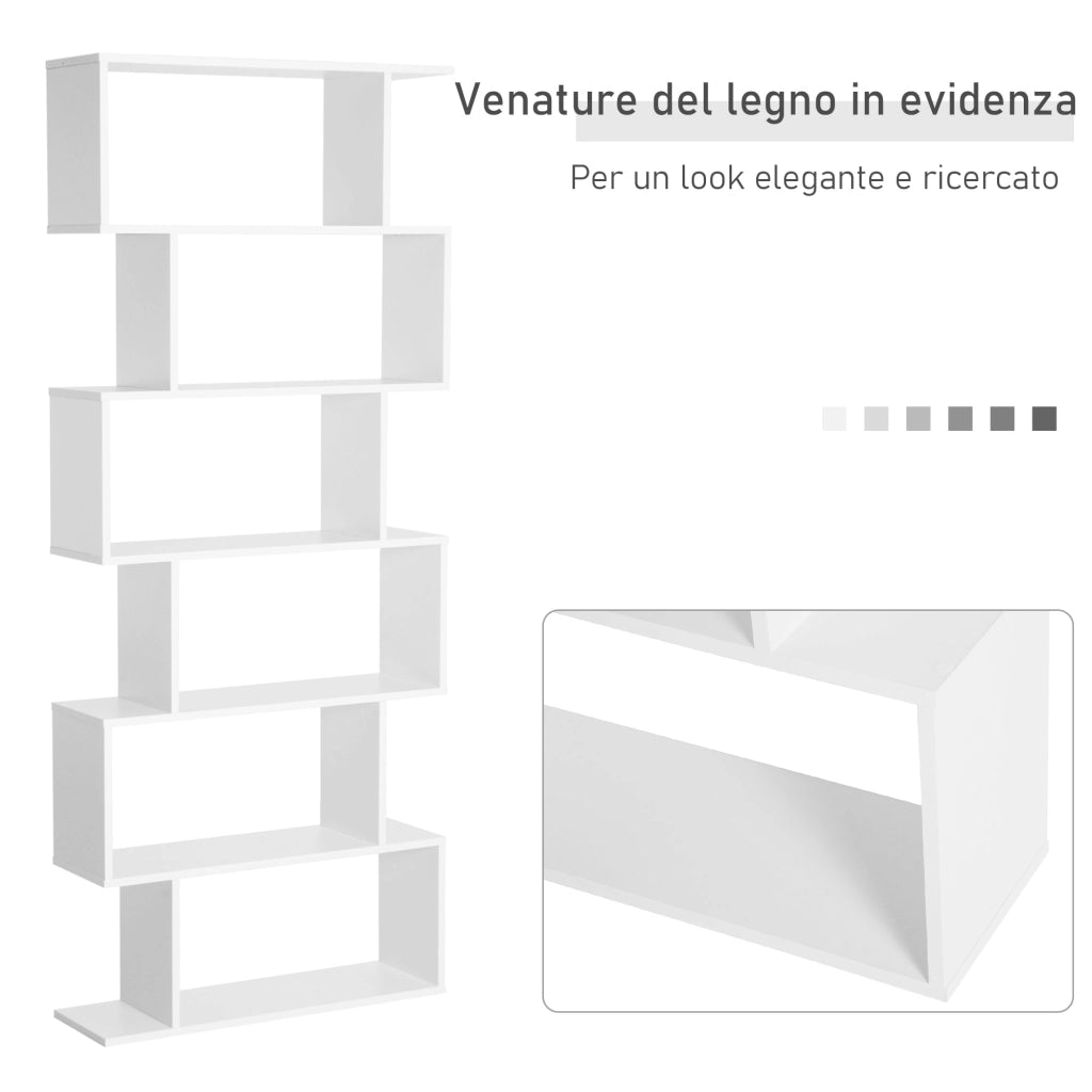 Libreria di Design Moderno Scaffale Bianco 80x23x192 cm