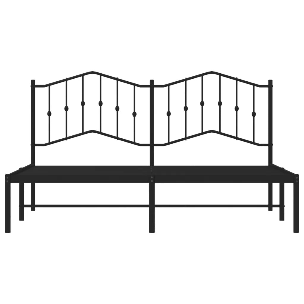 Giroletto con Testiera in Metallo Nero 180x200 cm 373793