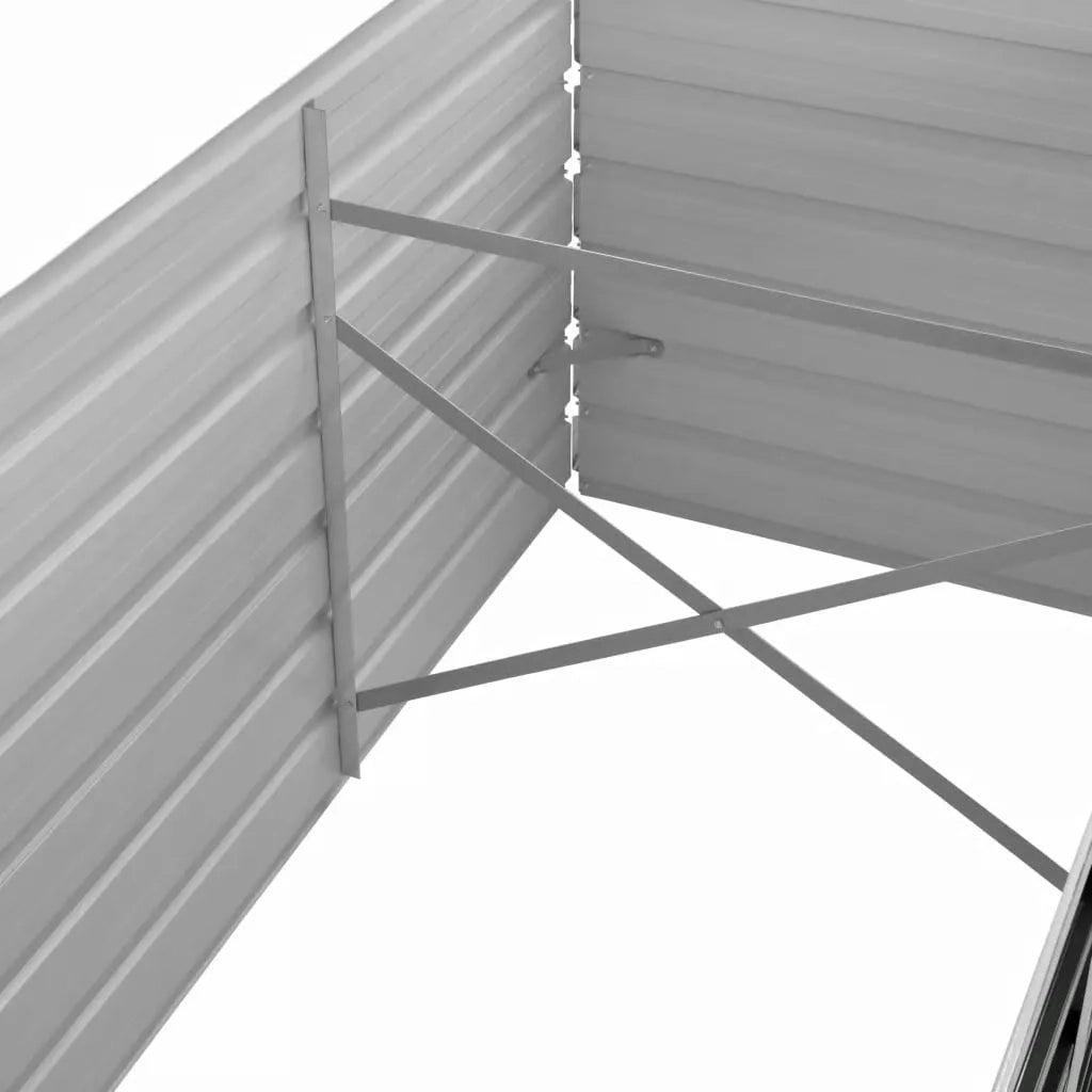 Letto Rialzato Giardino Antracite 240x80x45 cm Acciaio Zincato