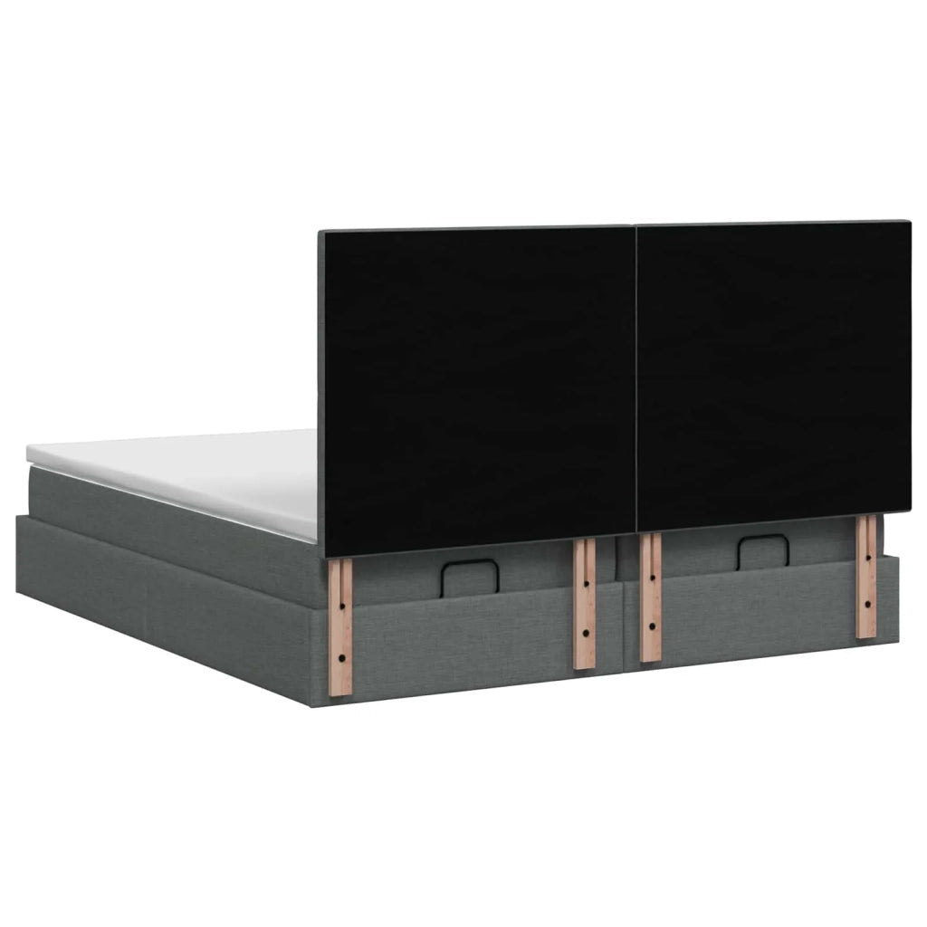 Letto Ottomano con Materasso e LED Grigio Scuro 180 x 200 cm 3458438