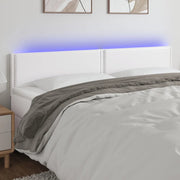 Testiera Bianca a LED-Testata-Testiera Decorativa 200x5x78/88 cm in Similpelle 262475