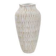 Vaso Decorativo VKH676, Bianco, Poliresina, 22x22x44 cm