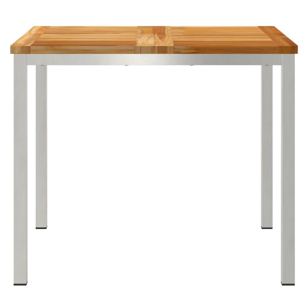 Tavolo da pranzo esterno 90x90x74.5 cm in legno massello di teak