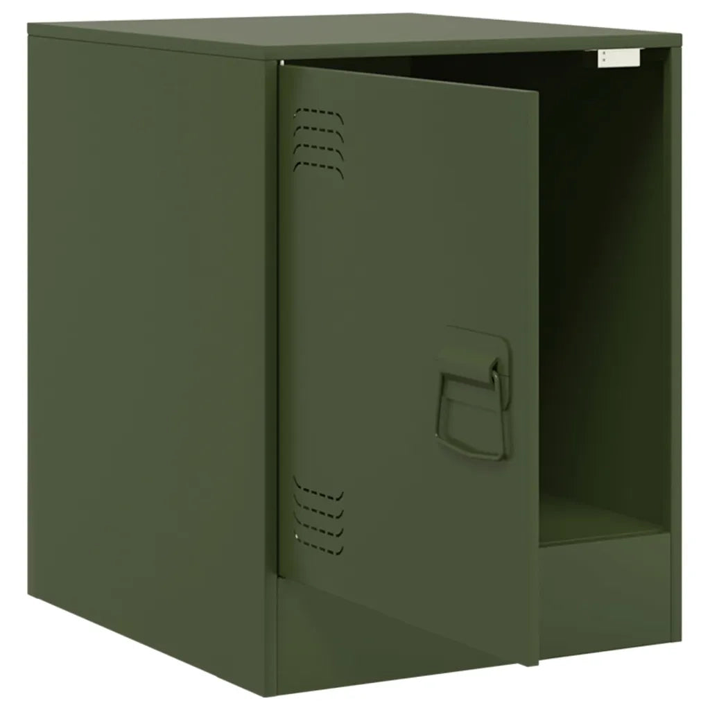 Comodino Verde Oliva 34,5x39x44 cm in Acciaio 841615