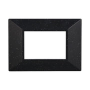 Placca Piramide Serie Moon 3P Colore Nero Brillante Compatibile Con Bticino Axolute