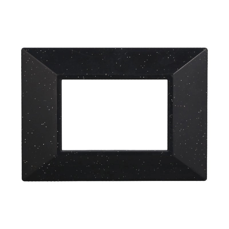 Placca Piramide Serie Moon 3P Colore Nero Brillante Compatibile Con Bticino Axolute