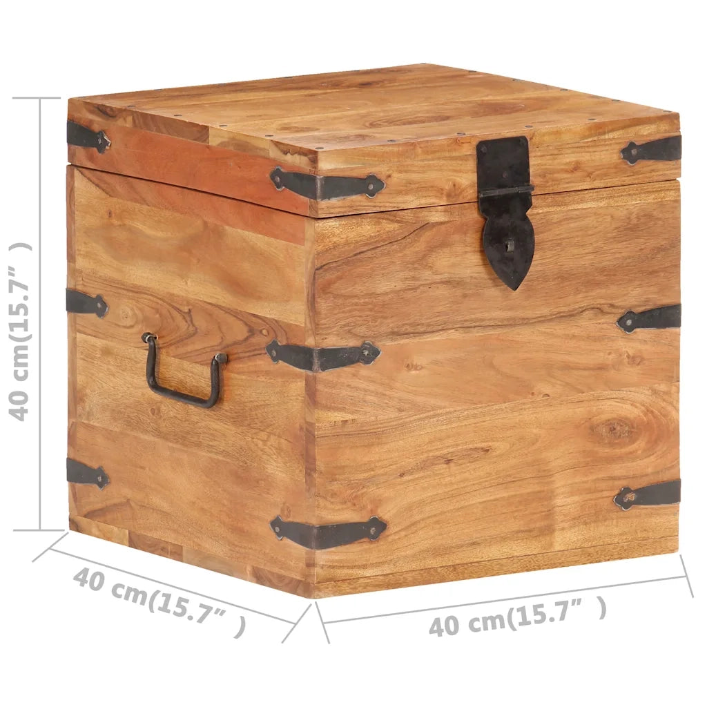 Baule 40x40x40 cm in Legno Massello di Acacia CFW2424309