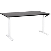 Scrivania regolabile in altezza manualmente nero e bianco 160 x 72 cm Struttura in acciaio verniciato a polvere