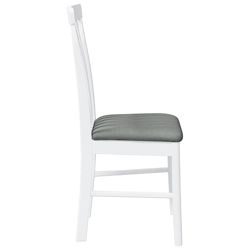 Sedie da Pranzo con Cuscini 2 pz Bianco Legno Massello di Hevea 4102503