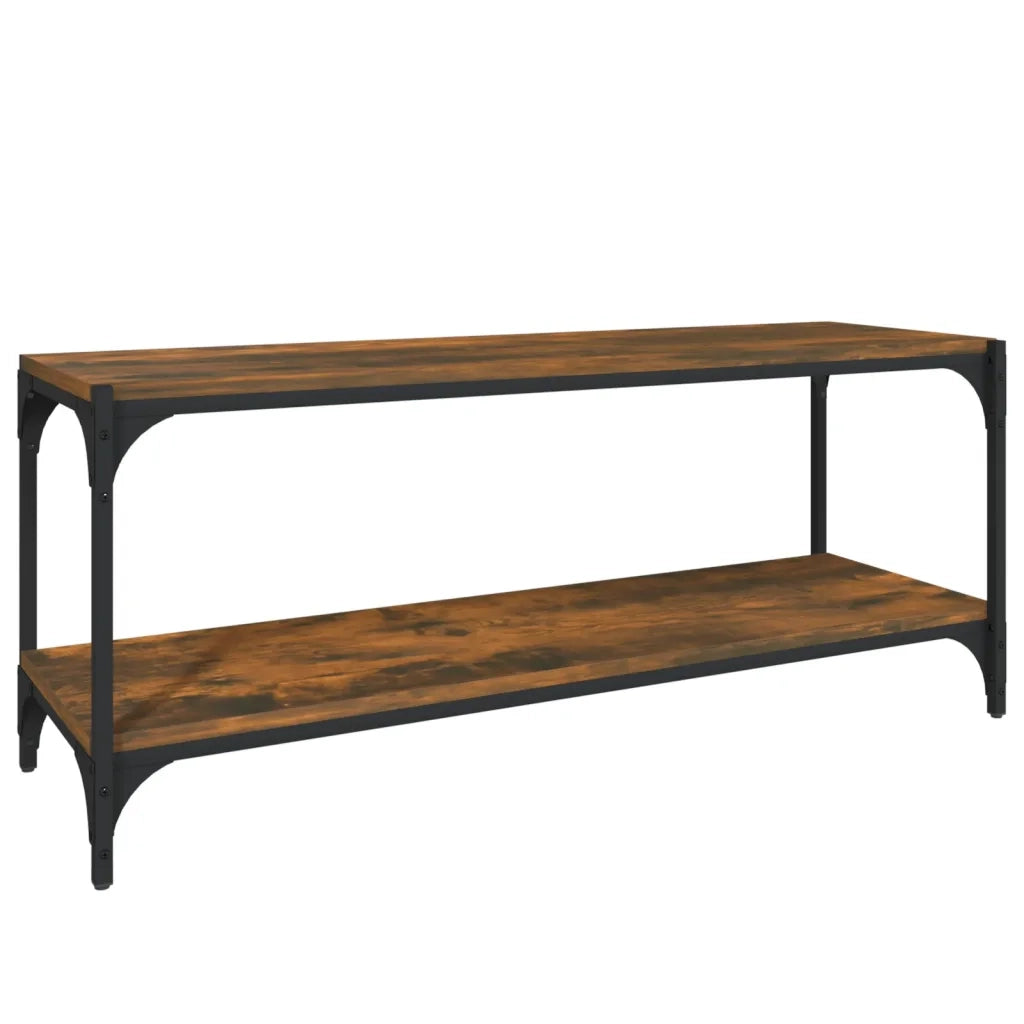 Mobile TV Rovere Fumo 100x33x41 cm Legno Multistrato e Acciaio 819349