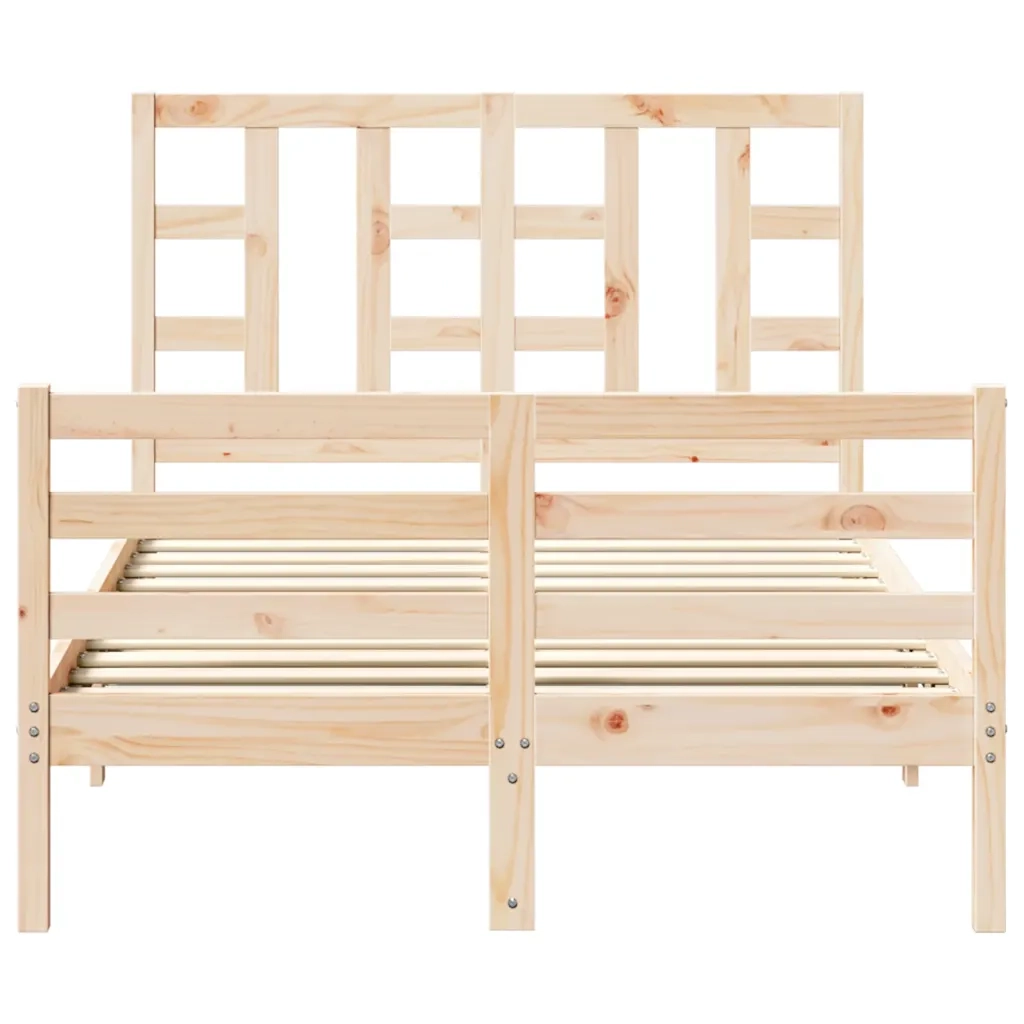 Giroletto con Testiera Small Double-Struttura Letto in Legno Massello 460071