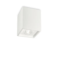 Plafoniera Moderna Square Oak Cemento - Gesso Bianco 1 Luce Gu10