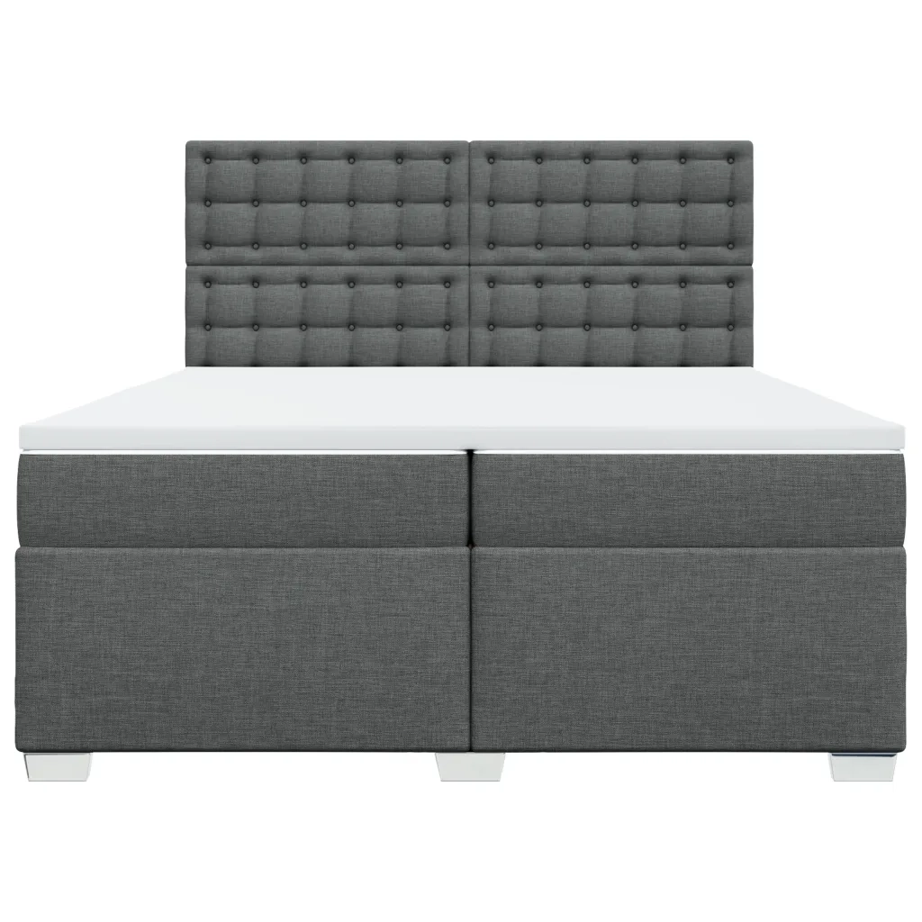 Giroletto a Molle con Materasso Grigio Scuro 200x200 cm Tessuto 3292910