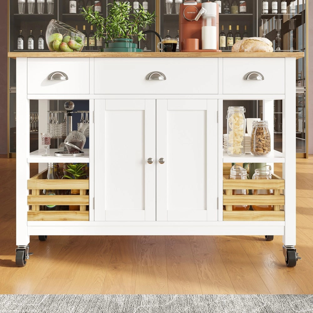 Tavolo da Pranzo Multifunzione con Carrello ¨C Xylo ¨C Bianco, Legno, 120x45x90