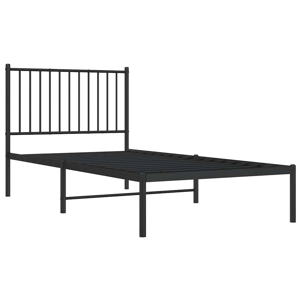 Giroletto con Testiera in Metallo Nero 90x190 cmcod mxl 81795