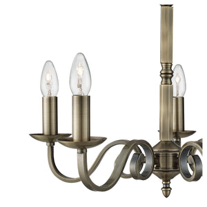 Lampadario Contemporaneo Richmond Acciaio Ottone 5 Luci E14