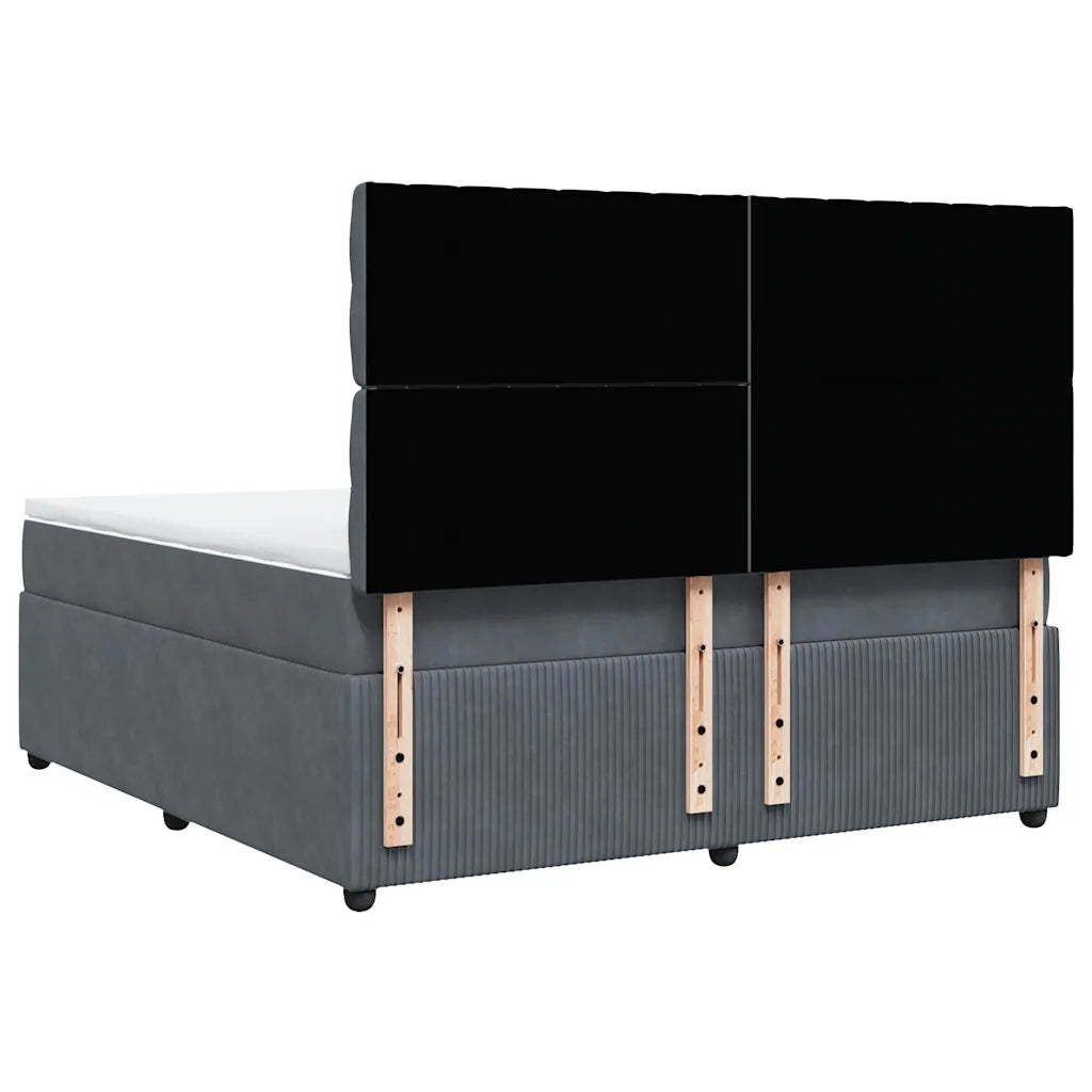 Giroletto a Molle con Materasso Grigio Scuro 180x200 cm Velluto 3294713