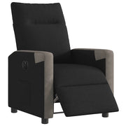 Poltrona Elettrica Reclinabile Nera in Tessuto 3324082