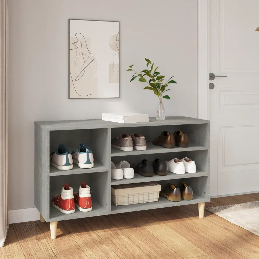 Scarpiera | Mobile per scarpe Grigio Cemento 102x36x60 cm in Legno Multistrato