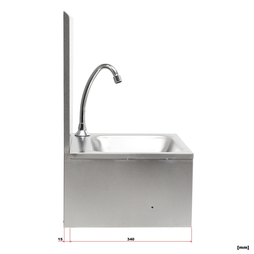 Lavello professionale acciaio inox paraspruzzi Lavamani con comando a ginocchio
