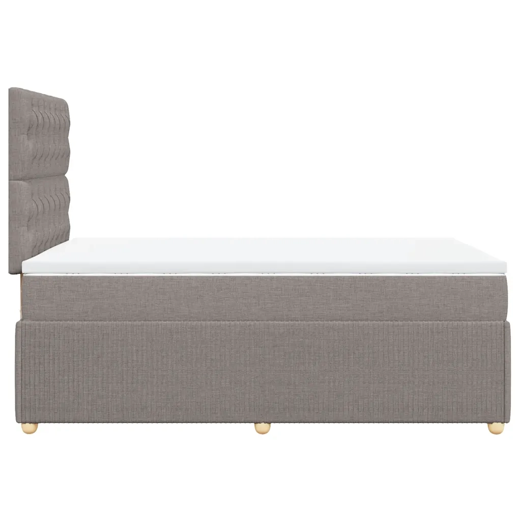vidaXL Giroletto a Molle con Materasso Tortora 120x200 cm in Tessuto