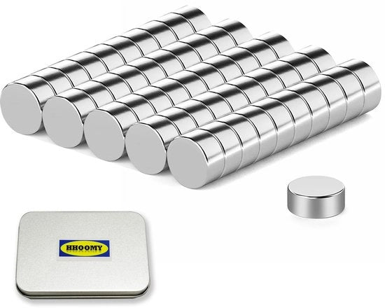 Pacco con 50 magneti a neodimio rotondi 6 x 3 mm, minimagnetici, magneti potenti per frigoriferi, lavagne, foto, progetti di fai da te, lavagne magnetiche