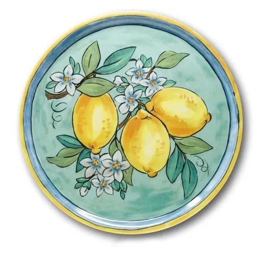 Set 6 Piatti da Tavola Pizza in Porcellana Napoli Lemon 33 cm