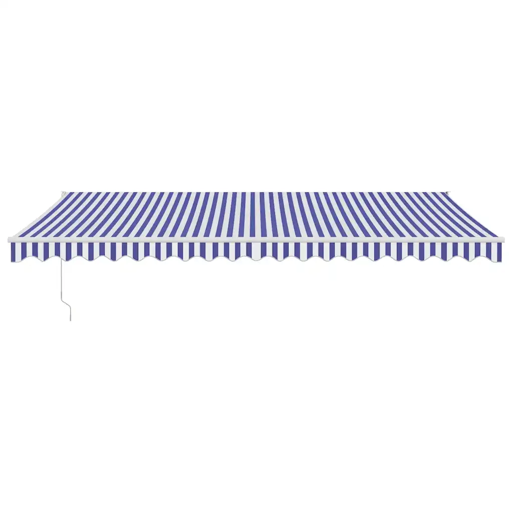 Tenda Sole Automatica Retrattile Blu e Bianca 5x3 m
