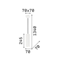 Sospensione Moderna Square Oak Metallo Cemento Grigio 1 Luce