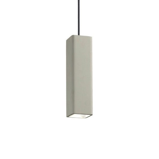 Sospensione Moderna Square Oak Metallo Cemento Grigio 1 Luce
