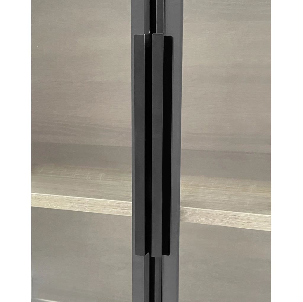 Mobile contenitore multifunzione con LED integrato; 73 cm; in MDF naturale e vetro satinato
