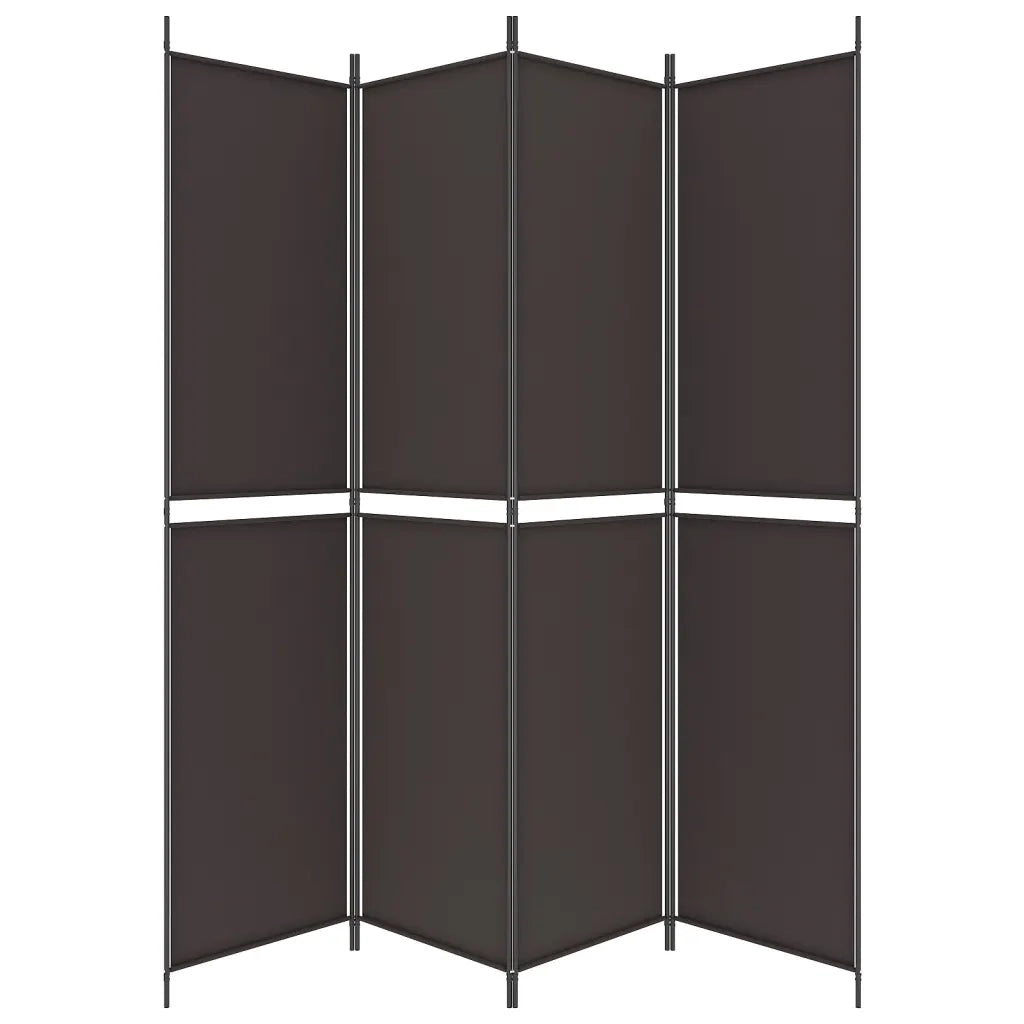 Divisorio a 4 Pannelli Marrone 200x220 cm in Tessuto 350247