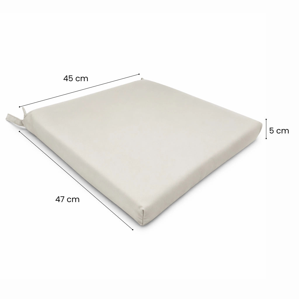 Cuscino seduta per sedia 45x47cm con velcro in poliestere – Avorio