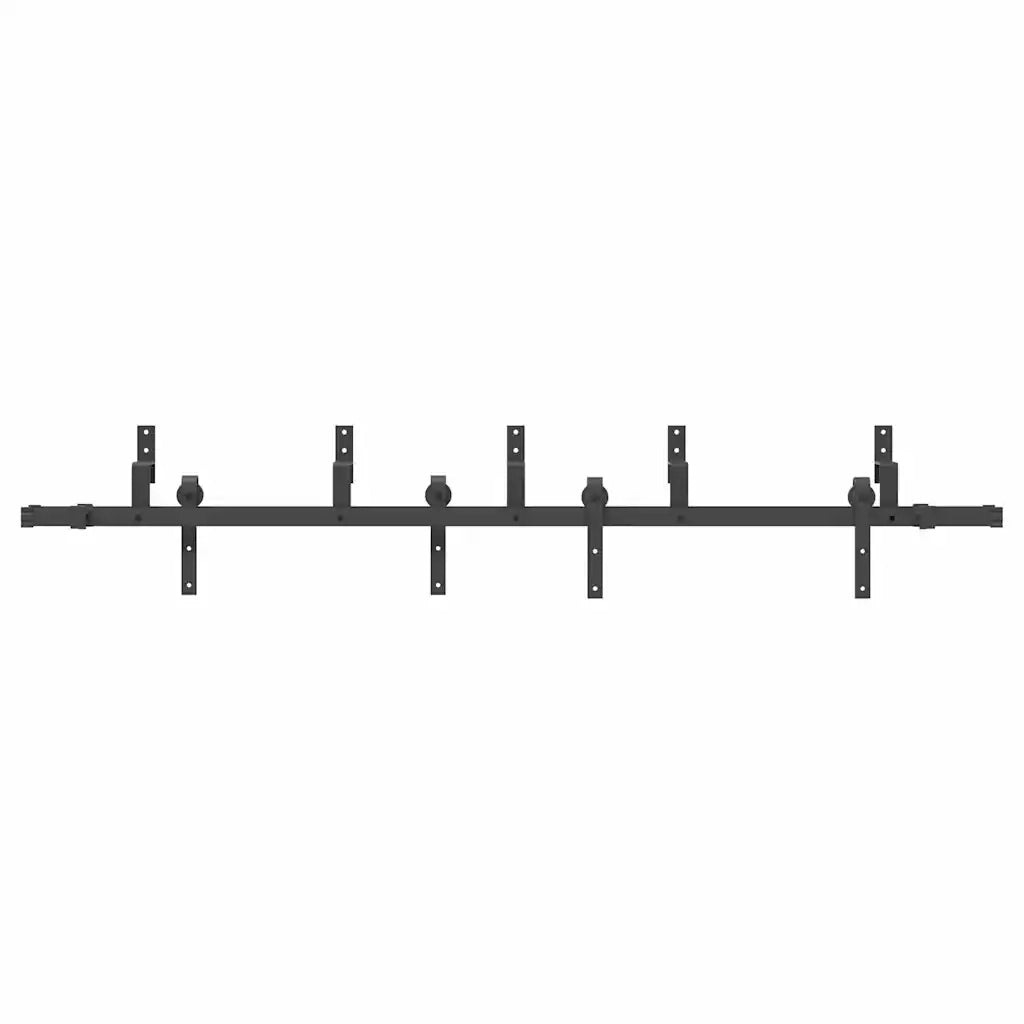 vidaXL Kit di Binari per Porte Scorrevoli 213,5 cm Acciaio Nero