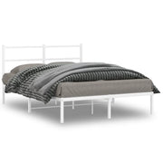 Giroletto con Testiera-Struttura Letto con testiera Metallo Bianco 140x190 cm 849348