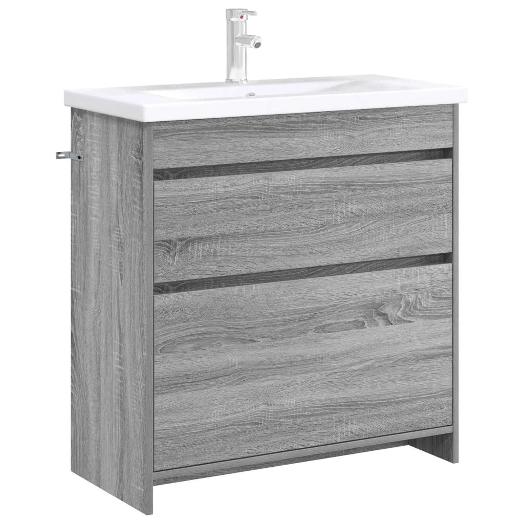 Mobiletto da Bagno Sotto Lavabo Sonoma grigio