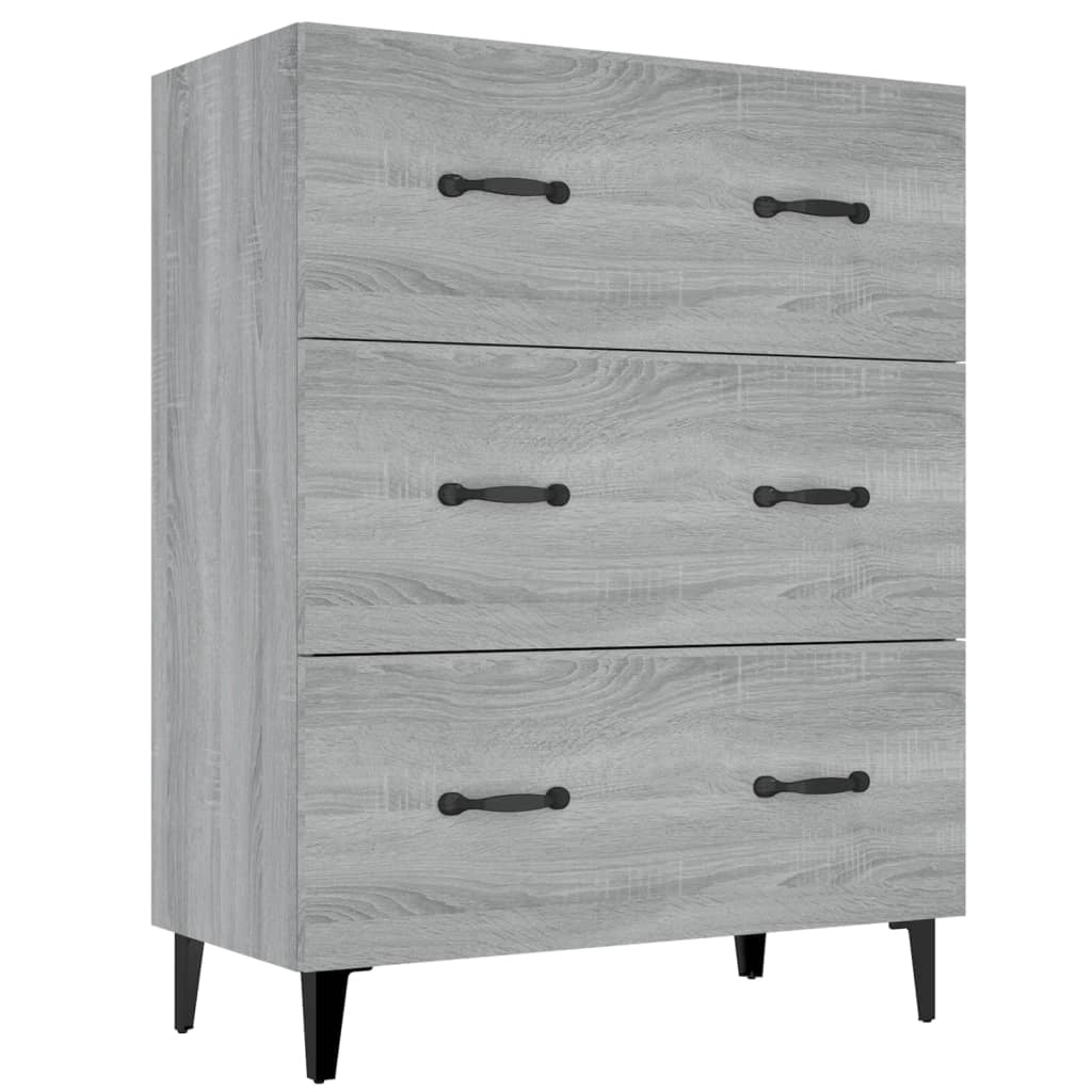 Buffet credenza cassettiera armadio mobile contenitore organizer cucina soggiorno Sonoma 69,5 x 34 x 90 cm legno ingegnerizzato grigio 02_0036447