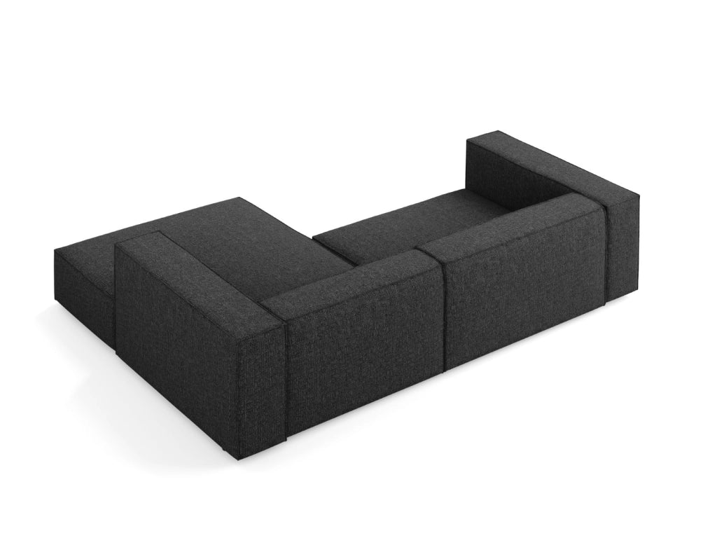 Cosmopolitan Design - Divano angolare destro "Arendal" 3 posti in ciniglia nero 
