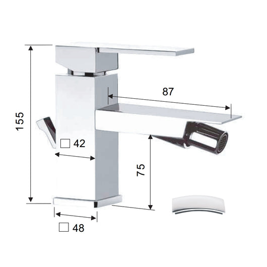 Rubinetto monocomando per bidet - serie qubika