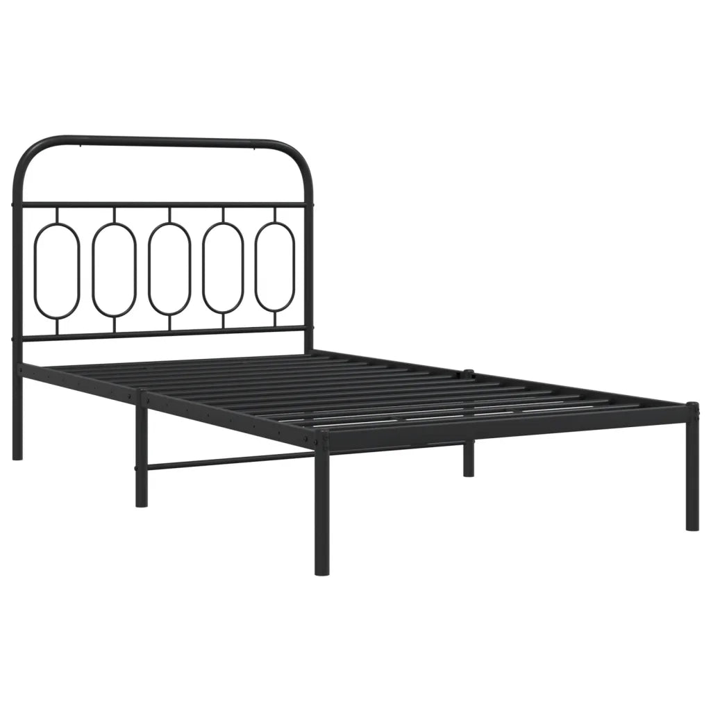 vidaXL Giroletto con Testiera in Metallo Nero 100x190 cm