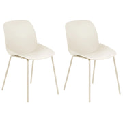 Set di 2 sedie da pranzo in plastica beige con seduta profonda Design moderno e contemporaneo per la sala da pranzo