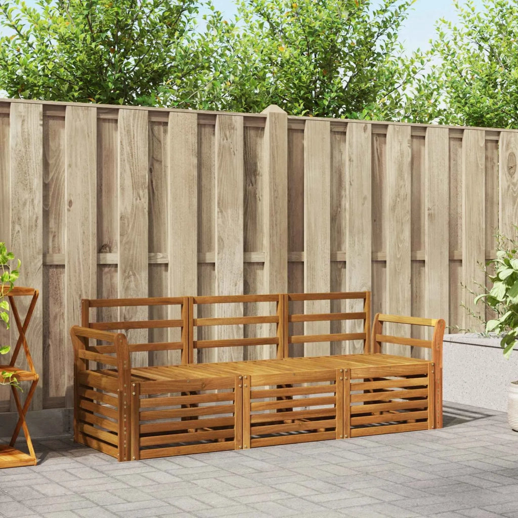 Set divani 3 pcs Naturale Legno di Acacia Massello 3374289
