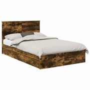 Letto matrimoniale | Letto per adulti | Letto con Contenitore con testiera Rovere fum¨¦ 135 x 190 cm