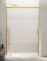 Porta doccia scorrevole 1+1 THALASSA (BASIC) 125 cm Profilo Oro vetro serigrafato