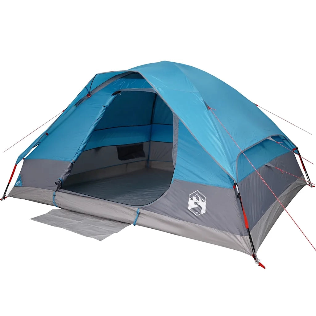 Tenda da Campeggio | Tenda Familiare a Cupola per 4 Persone Blu Impermeabile