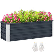 Vaso da giardino in acciaio per piante ¨C zephmum ¨C carbone grigio 125x47x44 cm