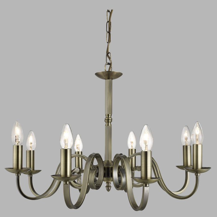 Lampadario Contemporaneo Richmond Acciaio Ottone 8 Luci E14