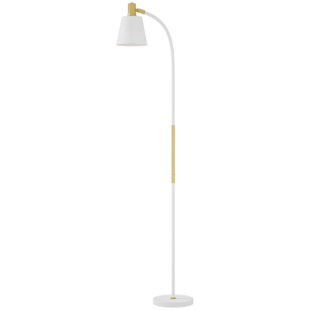 Lampada da terra ¨C zephmum ¨C regolabile in altezza 127-160 cm, interruttore, attacco E27, bianco