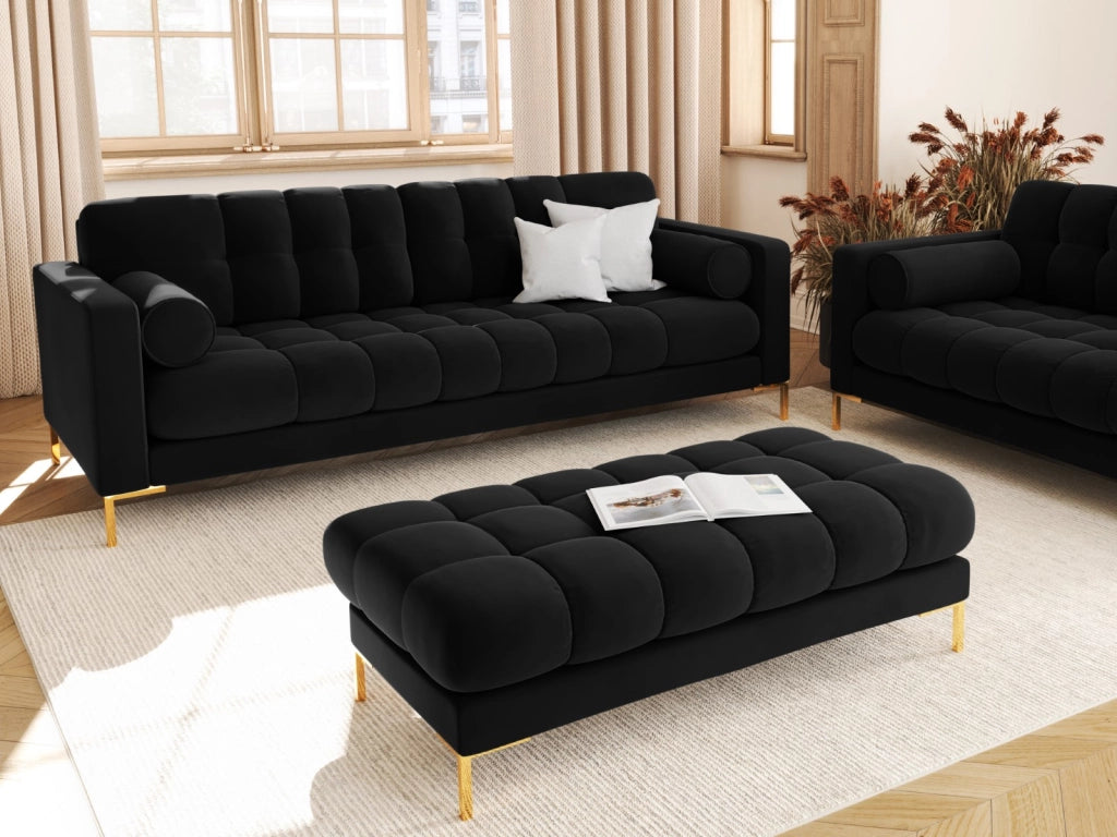 Cosmopolitan Design - Divano "Bali" 3 posti in velluto nero 